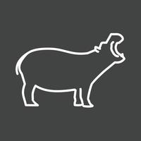 Hippo Line Inverted Icon vector