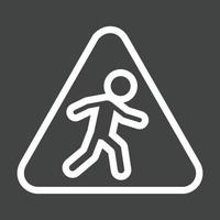 Pedestrian Line Inverted Icon vector