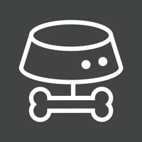 Bone and leash Line Inverted Icon vector