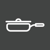 Frying Pan Line Inverted Icon vector