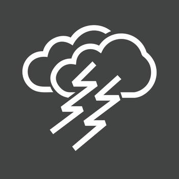 Lightning Line Inverted Icon vector
