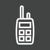 icono de línea de teléfono celular invertida vector