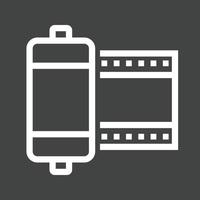 Camera Roll Line Inverted Icon vector