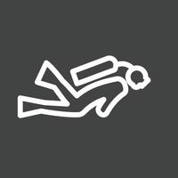 Scuba Diver Line Inverted Icon vector