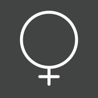 icono de línea de símbolo femenino invertido vector