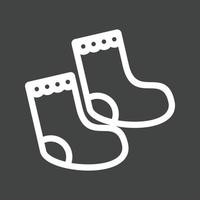 Baby Socks Line Inverted Icon vector