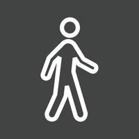 Walking in Rain Line Inverted Icon vector