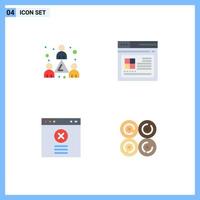 Flat Icon Pack of 4 Universal Symbols of colleague blocked team web donut Editable Vector Design Elements