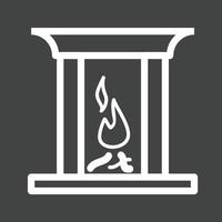 Fireplace Line Inverted Icon vector