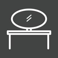 Table Mirror Line Inverted Icon vector