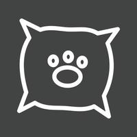 Dog Cushion Line Inverted Icon vector