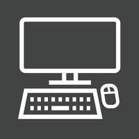 Computer Line Inverted Icon vector