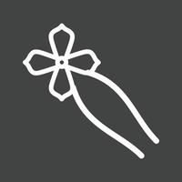 Hair Pins Line Inverted Icon vector