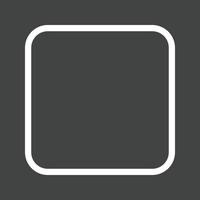 Square with Round Corner Line Inverted Icon vector