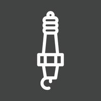 Spark Plug Line Inverted Icon vector