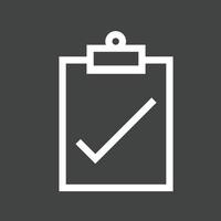 Assignment Turned Line Inverted Icon vector
