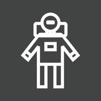 hombre espacial i línea icono invertido vector