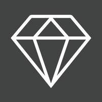 icono de línea de diamante invertida vector