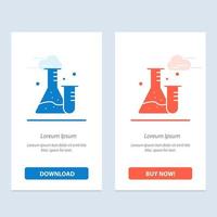 Flask Tube Lab Science  Blue and Red Download and Buy Now web Widget Card Template vector