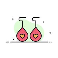 pendiente amor corazón negocio línea plana lleno icono vector banner plantilla