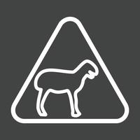 signo animal i línea icono invertido vector