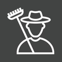 Farmer Line Inverted Icon vector