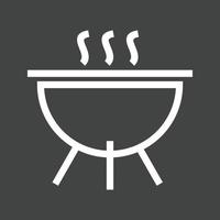 Cooking Pot Line Inverted Icon vector