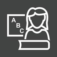 Teacher Female Line Inverted Icon vector