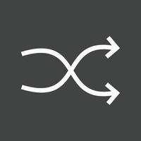 Shuffle Line Inverted Icon vector
