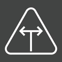 T - Intersection Line Inverted Icon vector
