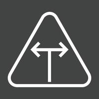 T - Intersection Line Inverted Icon vector