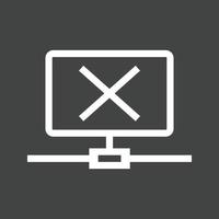 Disconnected Network Line Inverted Icon vector