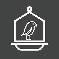 Bird in Bird House Line Inverted Icon vector