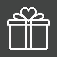 Gift Box Line Inverted Icon vector