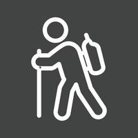 Trekking Line Inverted Icon vector