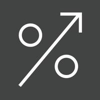 High Percentage Line Inverted Icon vector