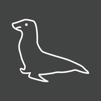 Sea Dog Line Inverted Icon vector