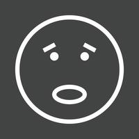 Scared Line Inverted Icon vector