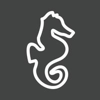 Seahorse Line Inverted Icon vector