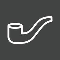 Cigar Pipe Line Inverted Icon vector