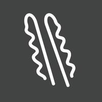 bobby pins línea icono invertido vector