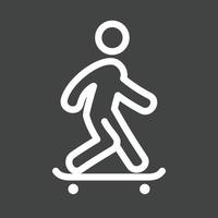 Skate Boarding Line Inverted Icon vector