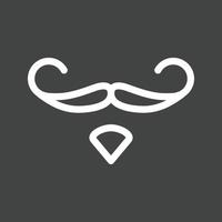 Moustache I Line Inverted Icon vector