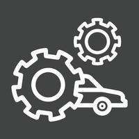 Car Settings Line Inverted Icon vector