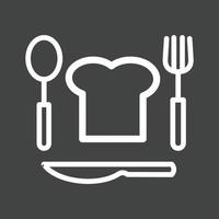 Chef Hat and Cutlery Line Inverted Icon vector