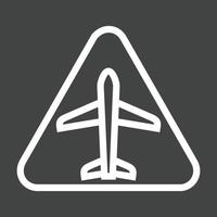 icono de línea de señal de aeropuerto invertida vector