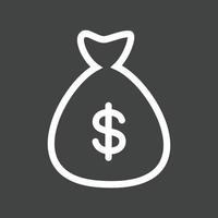 Money Bag Line Inverted Icon vector