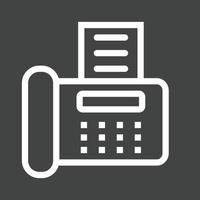 Fax Machine Line Inverted Icon vector