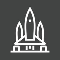 Rocket II Line Inverted Icon vector