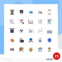 25 Universal Flat Colors Set for Web and Mobile Applications chair office playback cloud windy Editable Vector Design Elements